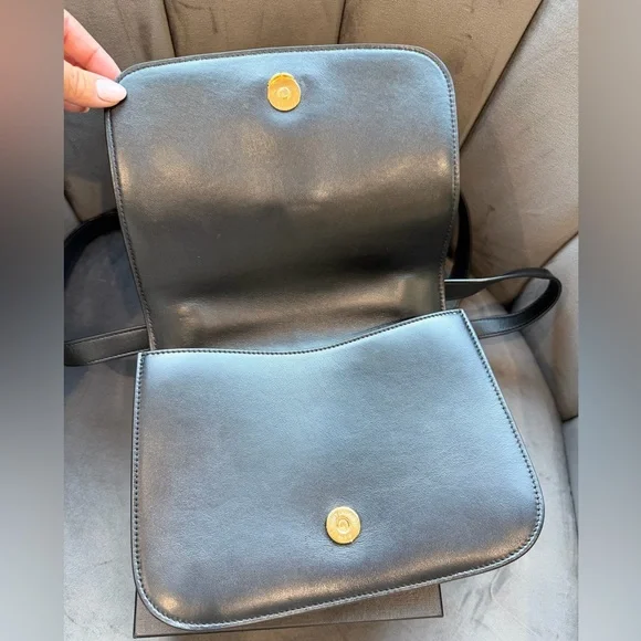 Yves Saint Laurent Spontini Saddle Bag Black in Smooth Calfskin Monogram Camera - Picture 7 of 17